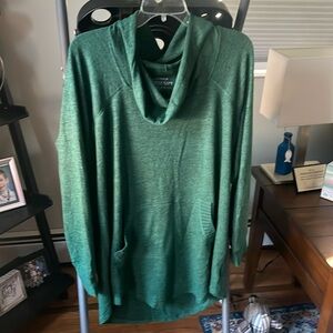 Green cowl neck sweater with tags. - Torrid 2. Emerald green with black specks.